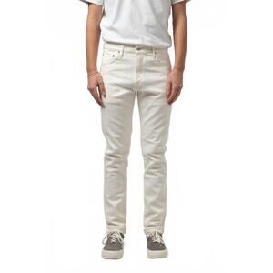 NEW C.O.F. STUDIO m7 tapered jeans in ecru stone wash